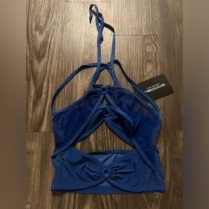 PrettyLittleThing Halter Top in Blue